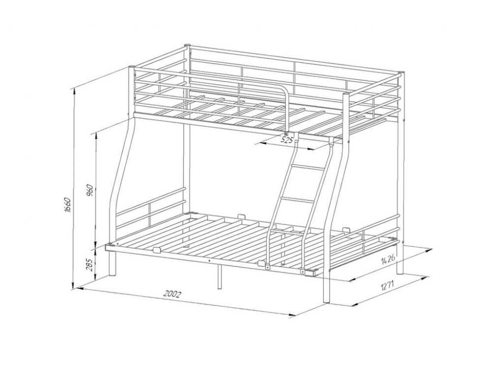 Кровать двухъярусная гранада 140