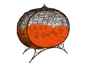 Кокон Улей на ножках с ротангом оранжевая подушка в Нижних Сергах - nizhnie-sergi.magazinmebel.ru | фото