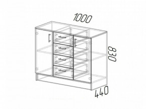 Комод К1000-2Д ЛДСП ясень шимо в Нижних Сергах - nizhnie-sergi.magazinmebel.ru | фото - изображение 2