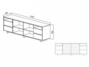 Комодино Moderno-2200 Ф1 в Нижних Сергах - nizhnie-sergi.magazinmebel.ru | фото - изображение 3