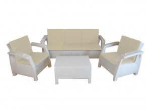 Комплект уличной мебели Yalta Premium Terrace Triple Set белый в Нижних Сергах - nizhnie-sergi.magazinmebel.ru | фото