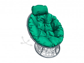 Кресло Папасан мини пружинка с ротангом зелёная подушка в Нижних Сергах - nizhnie-sergi.magazinmebel.ru | фото