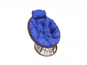 Кресло Папасан мини с ротангом синяя подушка в Нижних Сергах - nizhnie-sergi.magazinmebel.ru | фото