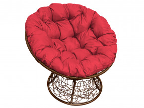 Кресло Папасан с ротангом красная подушка в Нижних Сергах - nizhnie-sergi.magazinmebel.ru | фото