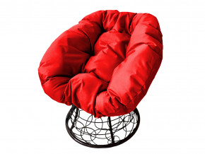 Кресло Пончик с ротангом красная подушка в Нижних Сергах - nizhnie-sergi.magazinmebel.ru | фото