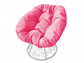 Кресло Пончик с ротангом розовая подушка в Нижних Сергах - nizhnie-sergi.magazinmebel.ru | фото