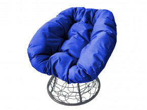 Кресло Пончик с ротангом синяя подушка в Нижних Сергах - nizhnie-sergi.magazinmebel.ru | фото