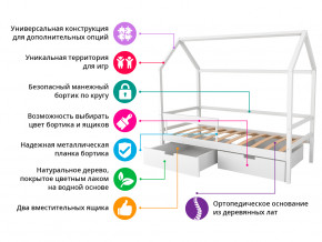 Кровать-домик Svogen с ящиками и бортиком белый в Нижних Сергах - nizhnie-sergi.magazinmebel.ru | фото - изображение 7