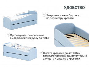 Кровать с ящиком Letmo небесный (рогожка) в Нижних Сергах - nizhnie-sergi.magazinmebel.ru | фото - изображение 14