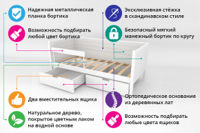 Кровать-тахта Svogen мягкая с ящиками и бортиком с фото белый/зверята в Нижних Сергах - nizhnie-sergi.magazinmebel.ru | фото - изображение 2