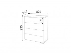 М05 (ручка брусок) Комод (4 ящика) в Нижних Сергах - nizhnie-sergi.magazinmebel.ru | фото