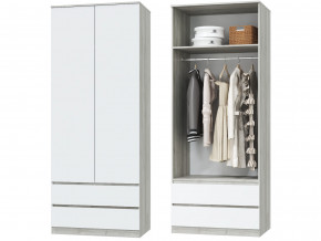 Шкаф для одежды 2х дверный с ящиками Лори дуб серый, белый в Нижних Сергах - nizhnie-sergi.magazinmebel.ru | фото